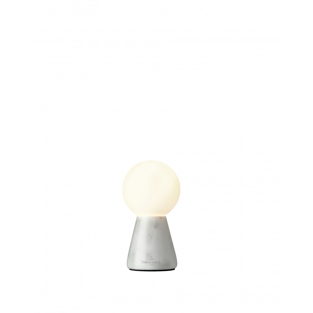 Lâmpada de mesa de mármore branco e branco 13 cm Carrara