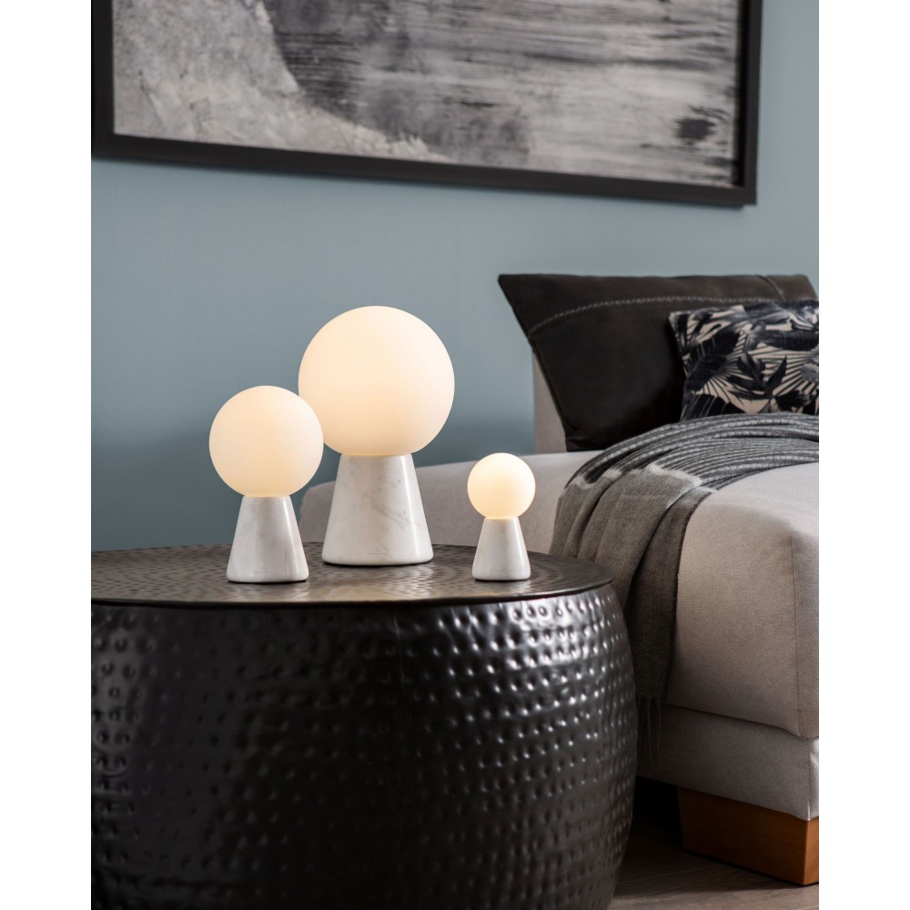 Lampada da tavolo in vetro e marmo bianco 13 cm CARRARA