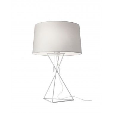 Textile and white metal table lamp 55 cm NEW YORK