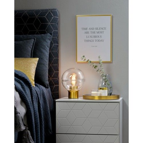 Lâmpada de mesa de vidro leve e metal ouro 24 cm Tokio