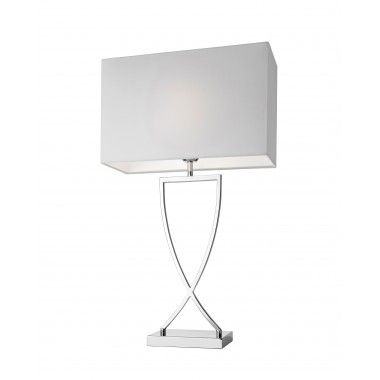Table Mesa Lâmpada Branco Chrome Metal 69 cm Toulouse