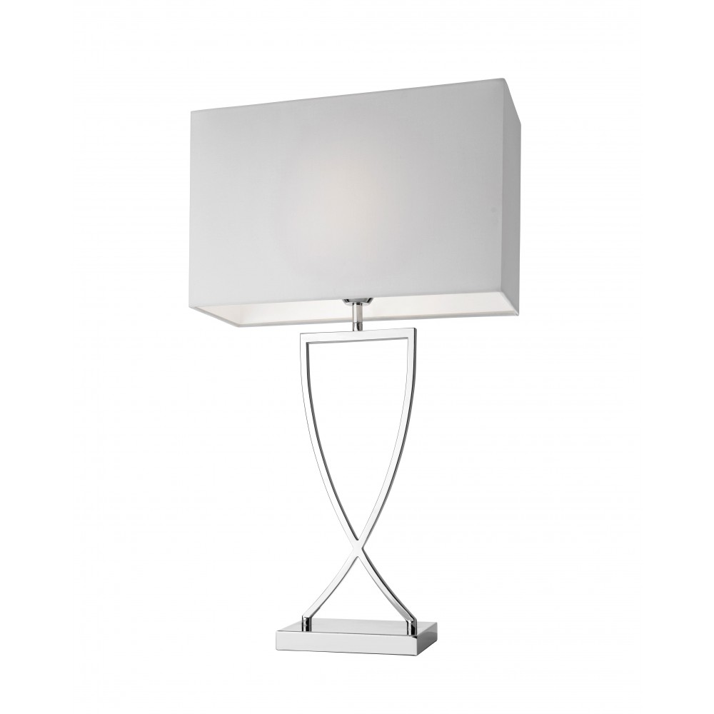 Table Mesa Lâmpada Branco Chrome Metal 69 cm Toulouse