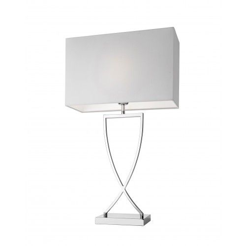 Table Mesa Lâmpada Branco Chrome Metal 69 cm Toulouse