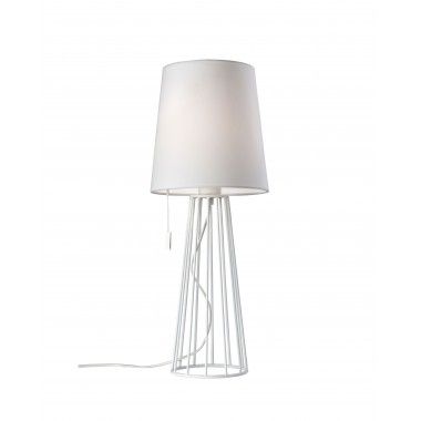 Lâmpada de mesa de design têxtil branco 59 cm mailand