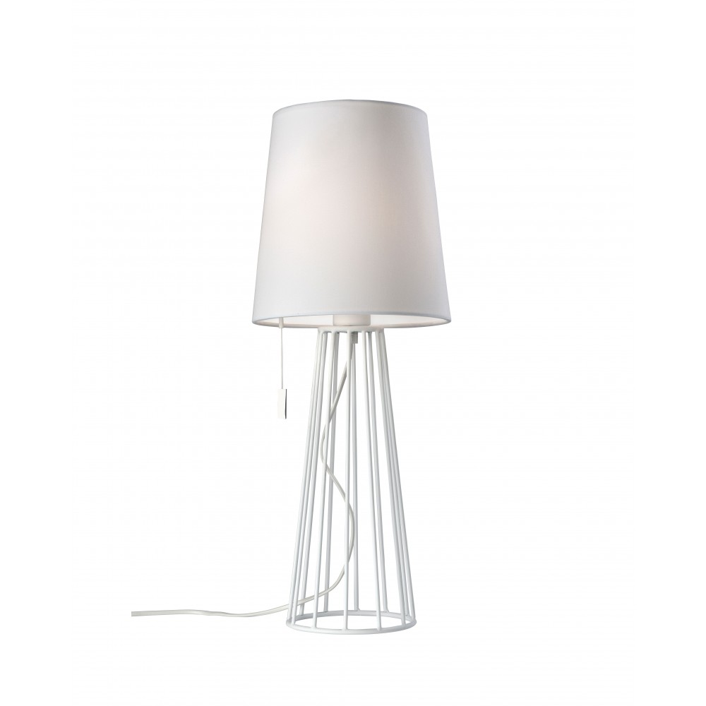 Lâmpada de mesa de design têxtil branco 59 cm mailand