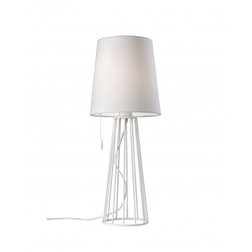 Lâmpada de mesa de design têxtil branco 59 cm mailand