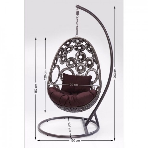 Poltrona sospesa outdoor IBIZA intreccio marrone KARE Design — schema delle dimensioni