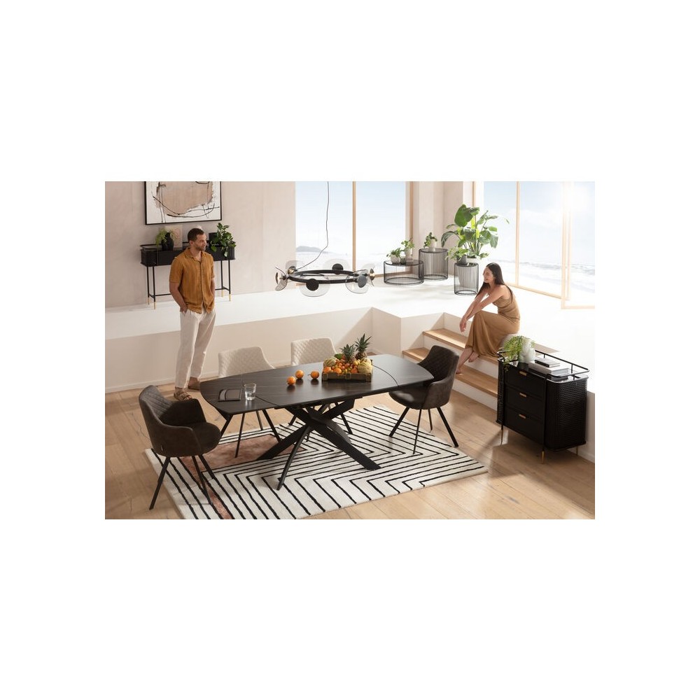 Mesa extensible negra 120-180 cm TWIST