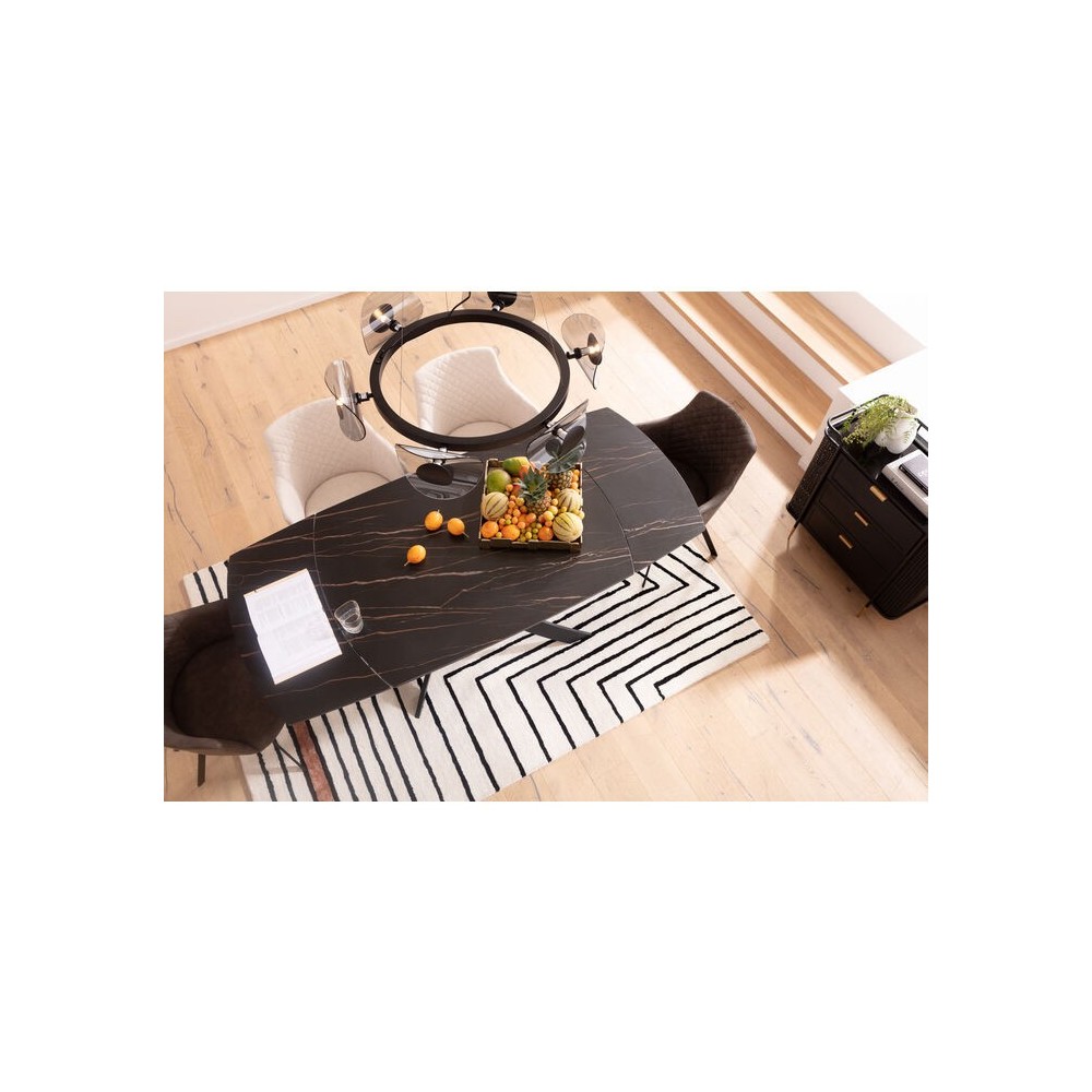 Mesa extensible negra 120-180 cm TWIST