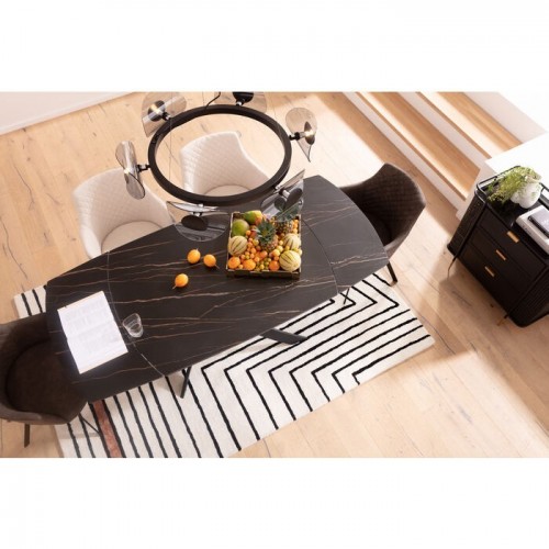 Mesa extensible negra 120-180 cm TWIST