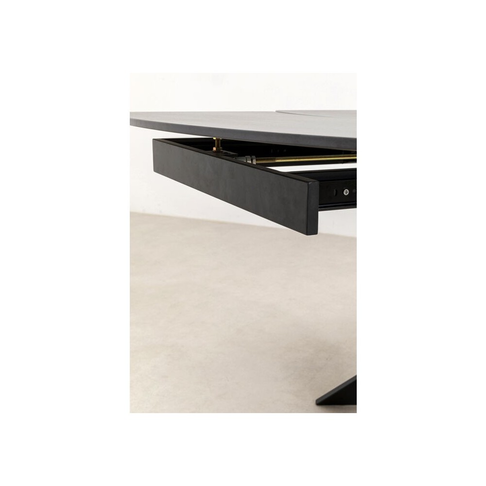 Schwarzer Ausziehtisch 120-180 cm TWIST