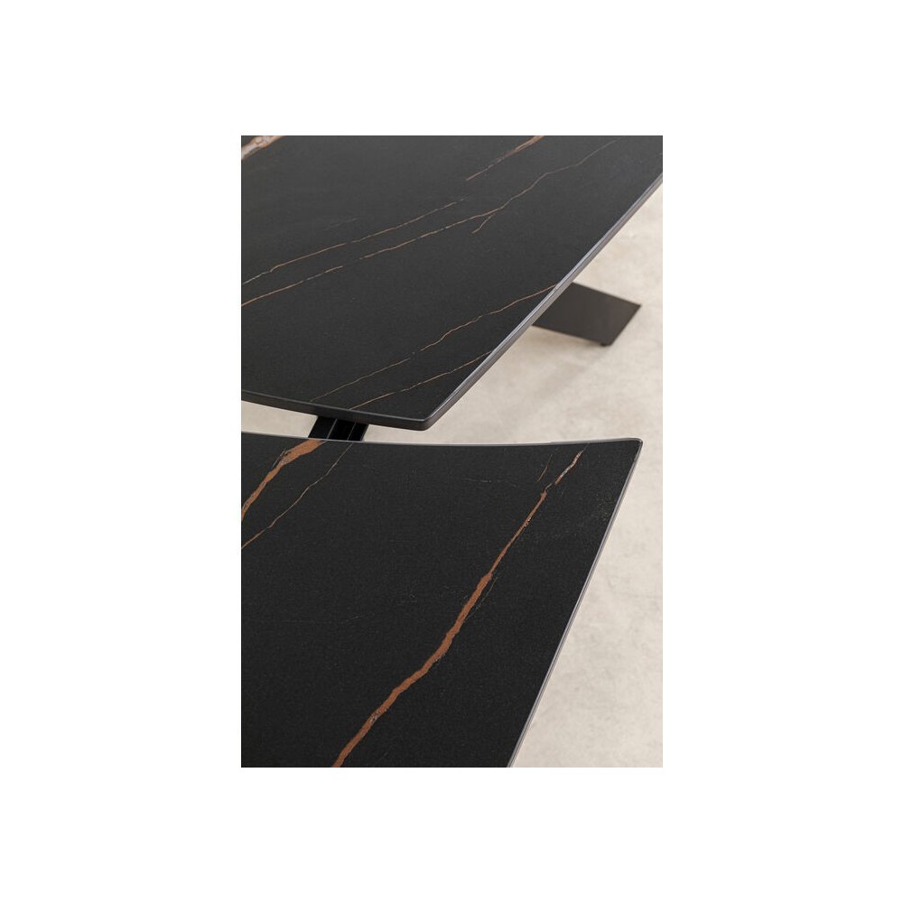 Schwarzer Ausziehtisch 120-180 cm TWIST