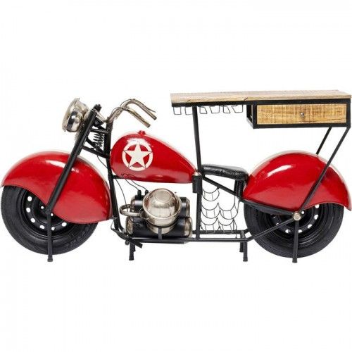 Tavolo da bar rosso dal design vintage MOTO
