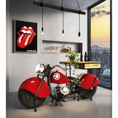 Barmeubel MOTO rode vintage motor KARE Design — vooraanzicht en volledig silhouet 2