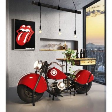 Tavolino da bar design vintage MOTO rosso Kare Design - Loft Attitude