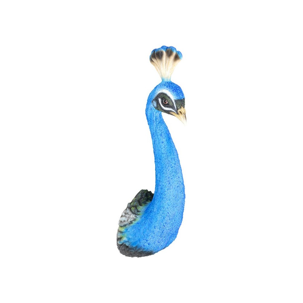 Decoração de parede PAON pavão azul KARE Design — vista frontal e silhueta completa