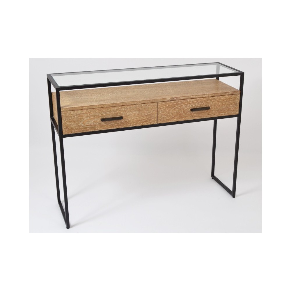 Metalen houten console 2 laden