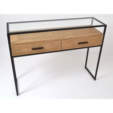 Metalen houten console 2 laden