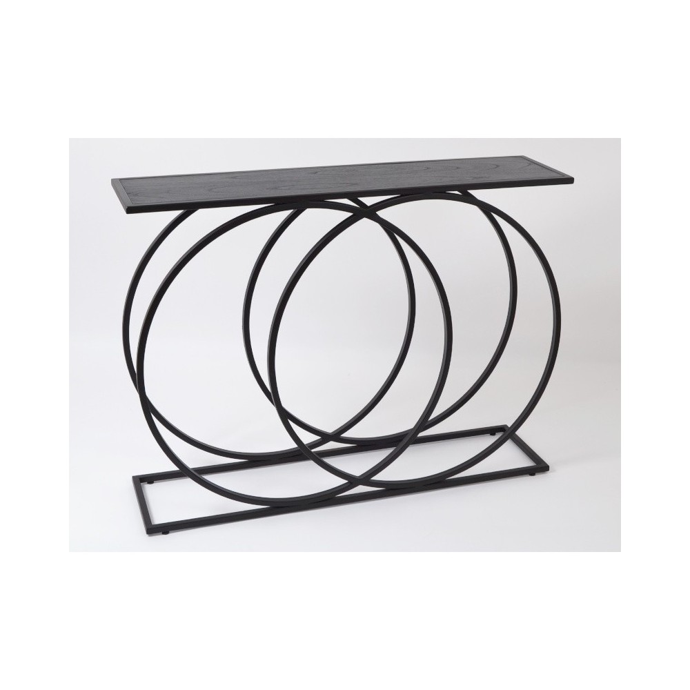 Houten metalen console 4 cirkels 120 cm AMANDA