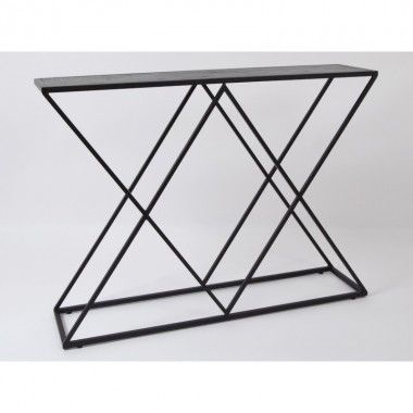 Wood metal graphic console 120 cm AMANDA