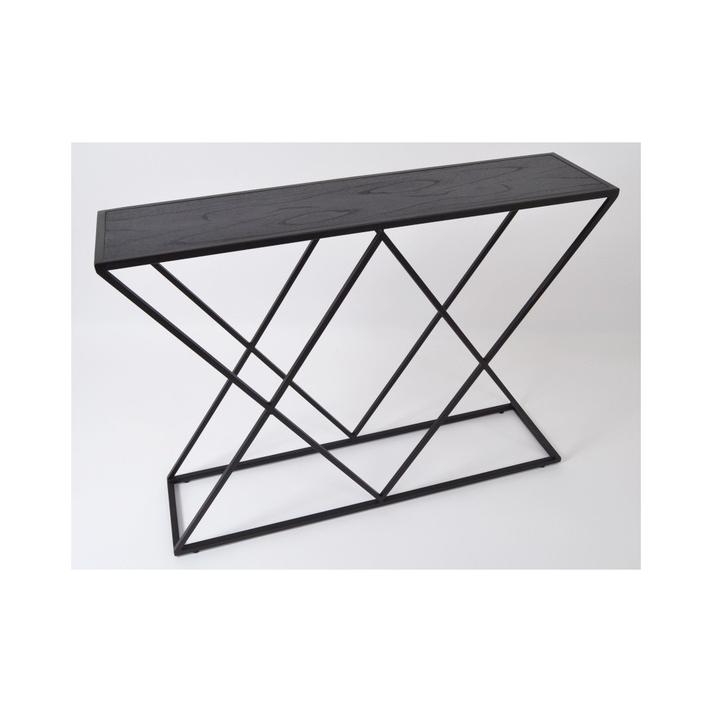 Wood metal graphic console 120 cm AMANDA