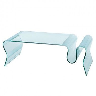 Mesa de centro curva de vidro 130 cm INFINITY