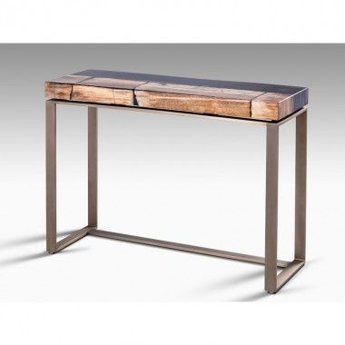 Console di pietra naturale e acciaio 90 cm Cesaro