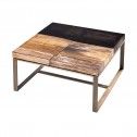 Coffee table in natural stone and steel 80 cm CESARO