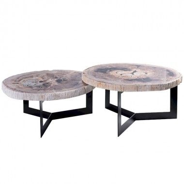 Pertrified wooden coffee table height 40 cm INCOGNITO DRIMMER - 6