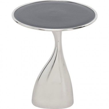 Side table SPACEY silver finish KARE Design — front view and full silhouette