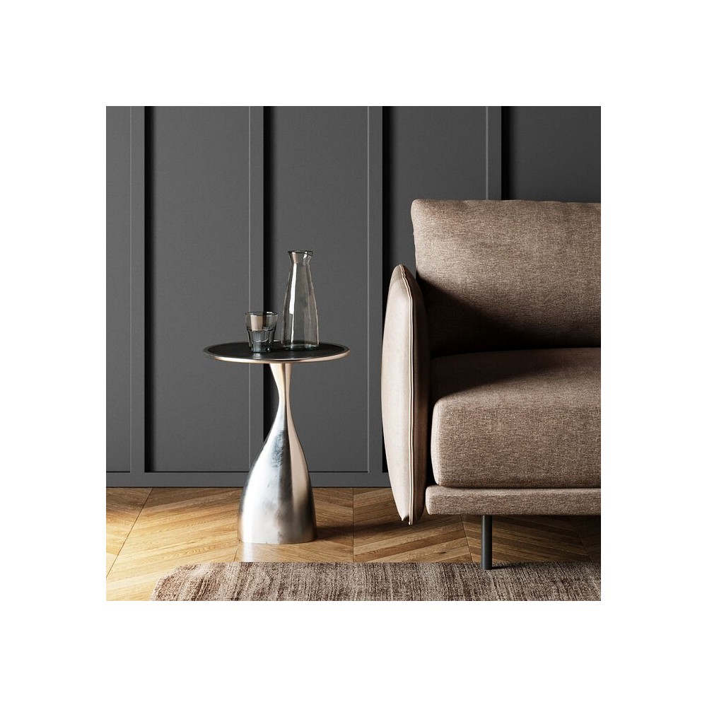 Table d'appoint argentée 36 cm SPACEY