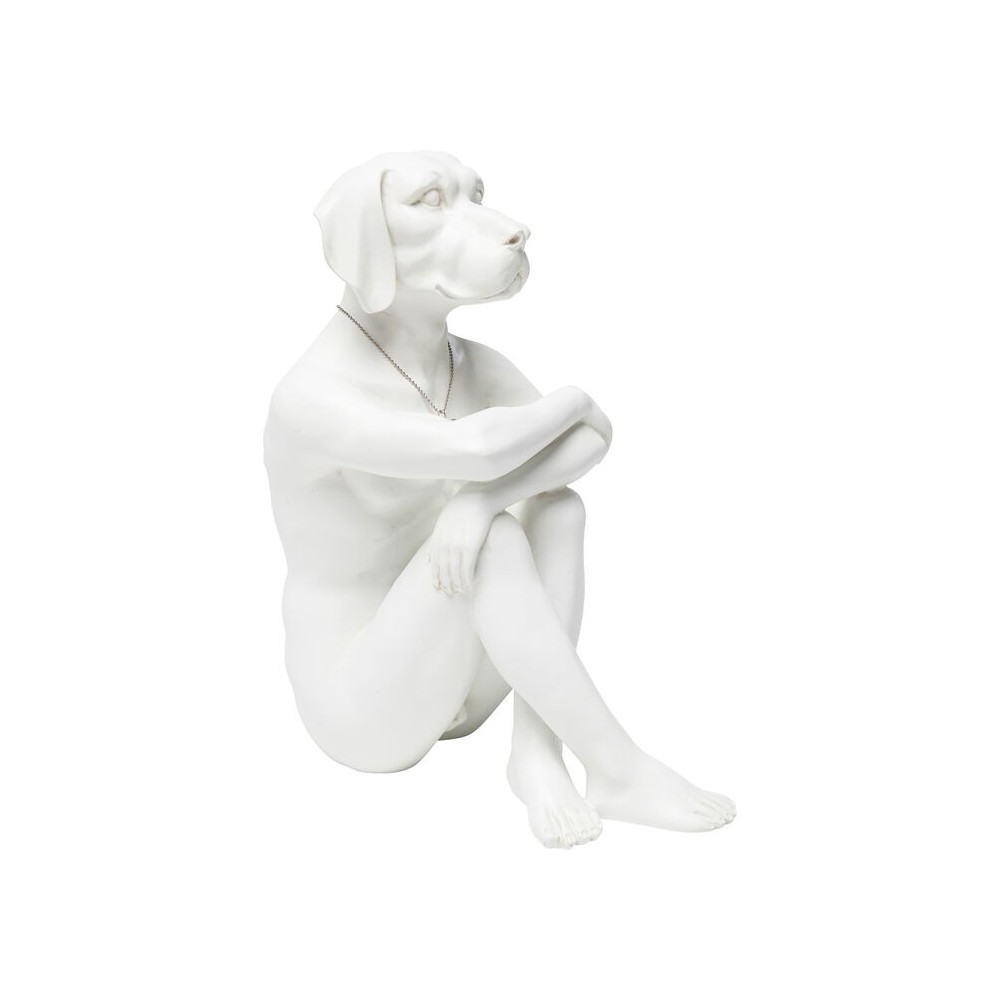 Wit gangsterhond decoratief beeldje
