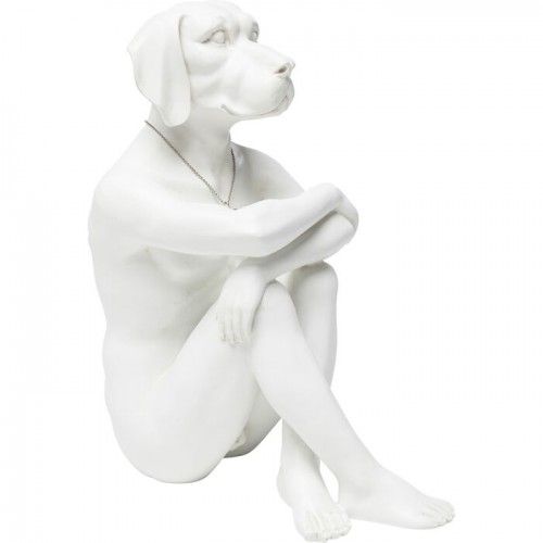 Wit gangsterhond decoratief beeldje