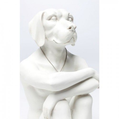 Figura GANGSTER DOG crema KARE Design — busto y collar de frente