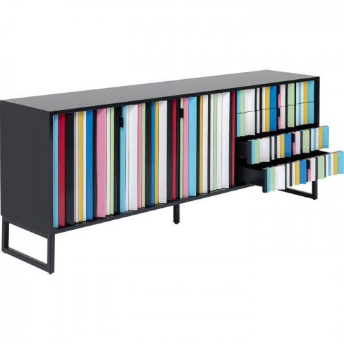 Sideboard CONCERTINA multicolour front KARE Design — open storage and drawers (8)