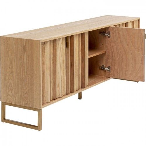 Sideboard CONCERTINA naturfarbene Holzfront KARE Design — offene Ablagen und Schubladen (9)