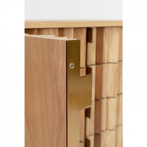 Aparador CONCERTINA frente madera natural KARE Design — unión de estructura negra y asiento