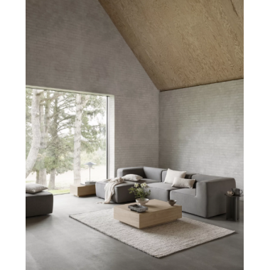 Coffee table GOBA M natural oak Blomus — front view and full silhouette 2