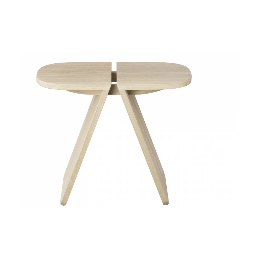 Mesa de apoio AVIO carvalho natural Blomus — vista frontal e silhueta completa