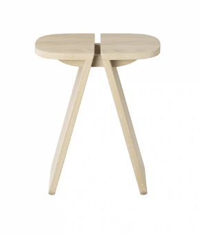 Sgabello AVIO rovere naturale Blomus — vista frontale e sagoma completa
