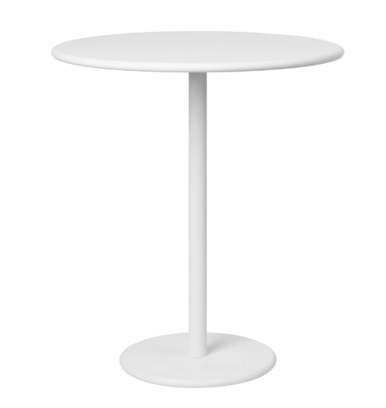 Side table STAY white Blomus — front view and full silhouette
