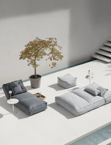 Coussin extérieur carré STAY gris pierre Blomus