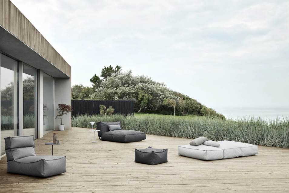 Rectangular outdoor cushion STAY charcoal grey Blomus