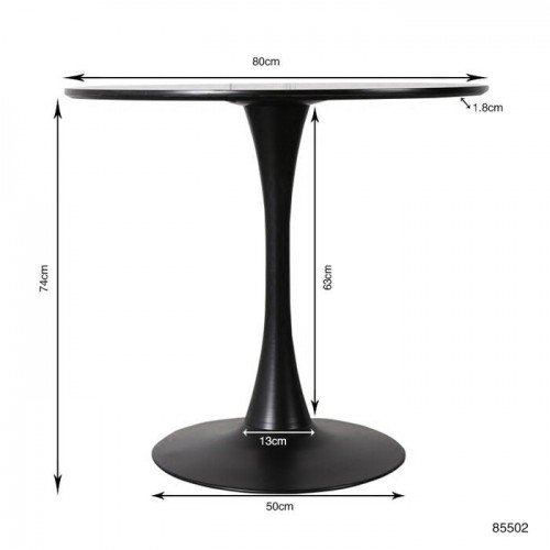 Table de salle à manger SCHICKERIA noir KARE Design — schéma coté du produit