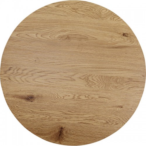 Table de salle à manger SCHICKERIA aspect chêne, pied noir KARE Design — grain du plateau en bois