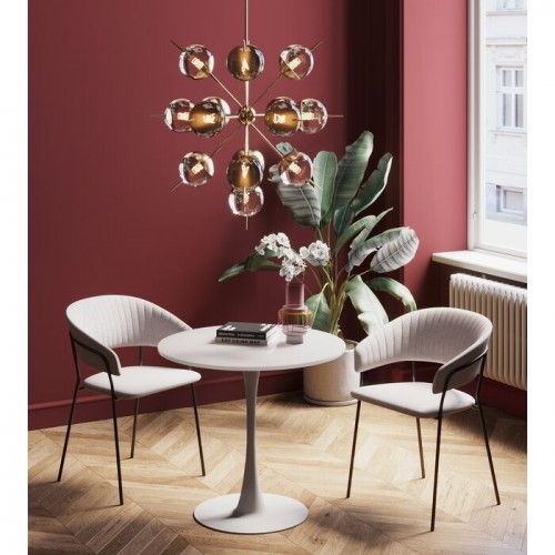 Eettafel SCHICKERIA wit met tulpvoet KARE Design — opgesteld in een interieur (9)