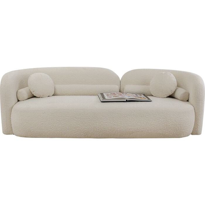 Divano KELLY tessuto bouclé crema KARE Design — prodotto intero su sfondo chiaro (4)
