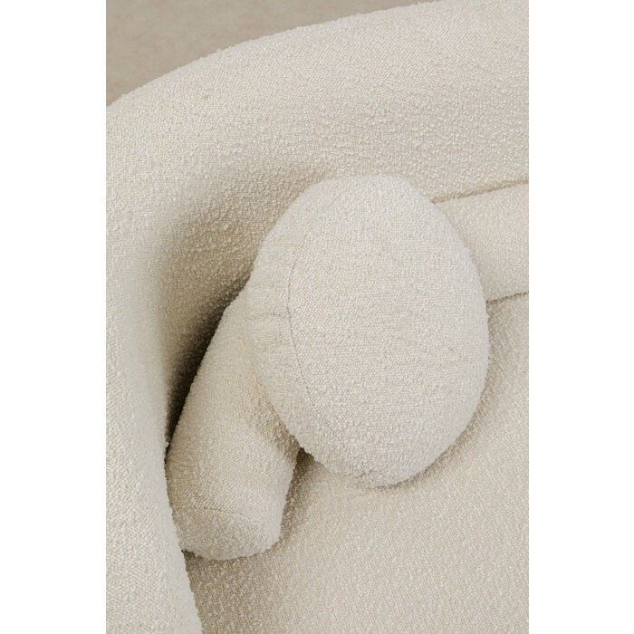 Sofa KELLY cremefarbener Boucléstoff KARE Design — Stoffstruktur und Naht