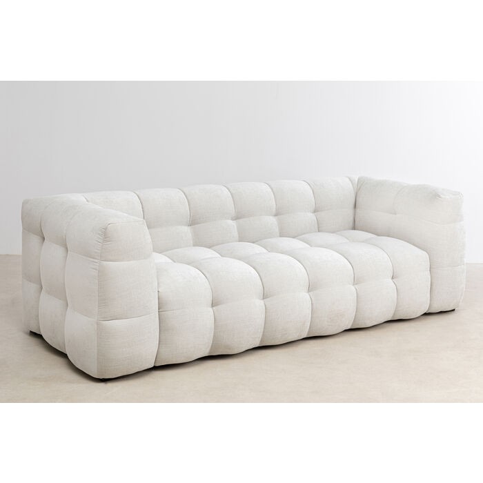 Sofá SALAMANCA veludo creme capitonê KARE Design — produto completo em fundo claro
