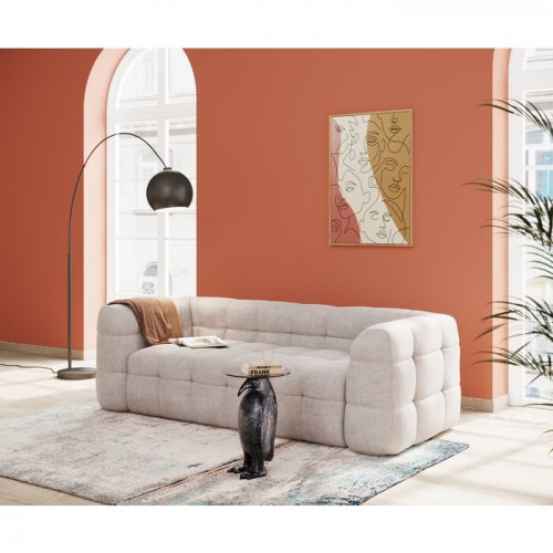 Sofá 3 lugares creme de veludo 240cm Salamanca Kare design - 2